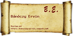 Bánóczy Ervin névjegykártya