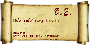 Bánóczy Ervin névjegykártya