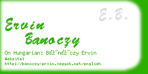 ervin banoczy business card